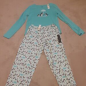 Hue Timeless Jersey Sleepwear Set--Penguin Print